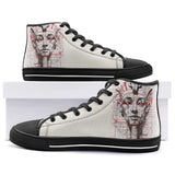 High-Top Canvas Shoes Sketch of Egyptian Pharaoh