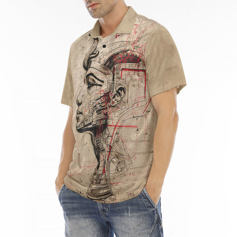 Men's Polo Shirt Sketch of Egyptian Head