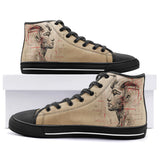 High-Top Canvas Shoes Sketch of Egyptian Head