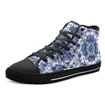 High-Top Canvas Shoes Blue Gzhel Painting