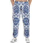 Men's Sweatpants Blue Gzhel Painting