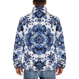 Down-Padded Puffer Jacket Blue Gzhel Painting