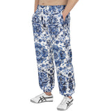 Men's Sweatpants Blue Gzhel Painting