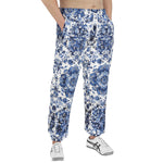 Men's Sweatpants Blue Gzhel Painting