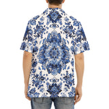 Hawaiian Shirt Blue Gzhel Painting