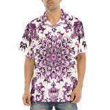 Hawaiian Shirt Watercolor Purple Flowers Pattern