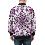 Bomber Jacket Watercolor Purple Flowers Pattern