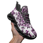 Sports Mesh Sneakers Watercolor Purple Flowers Pattern