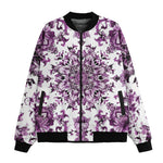 Bomber Jacket Watercolor Purple Flowers Pattern