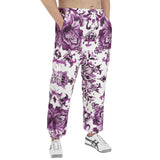 Men's Sweatpants Watercolor Purple Flowers Pattern