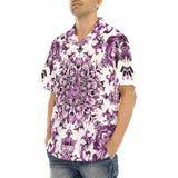 Hawaiian Shirt Watercolor Purple Flowers Pattern