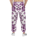 Men's Sweatpants Watercolor Purple Flowers Pattern