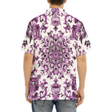 Hawaiian Shirt Watercolor Purple Flowers Pattern