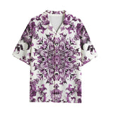 Hawaiian Shirt Watercolor Purple Flowers Pattern