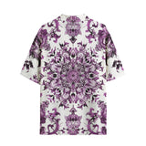 Hawaiian Shirt Watercolor Purple Flowers Pattern