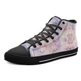 High-Top Canvas Shoes Elegant Light Pastel Pattern