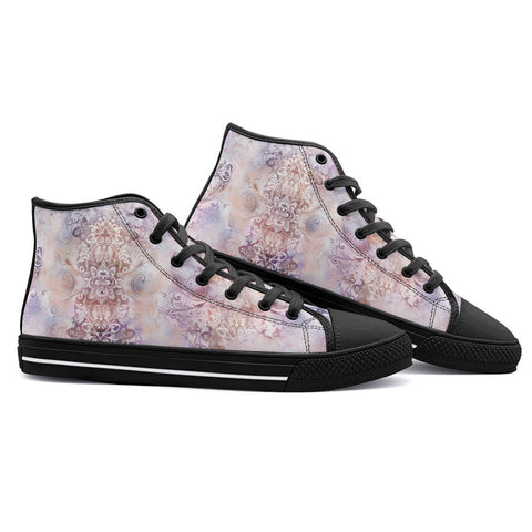 High-Top Canvas Shoes Elegant Light Pastel Pattern