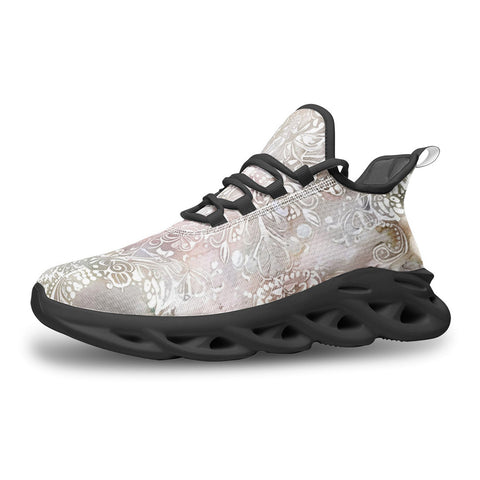 Sports Mesh Sneakers Watercolor Pastel Lace Pattern