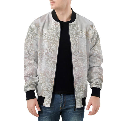 Bomber Jacket Watercolor Pastel Lace Pattern