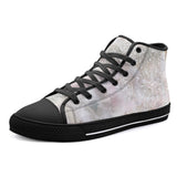 High-Top Canvas Shoes Watercolor Pastel Lace Pattern