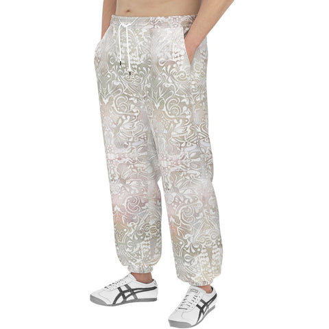 Men's Sweatpants Watercolor Pastel Lace Pattern