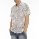 Men's Polo Shirt Watercolor Pastel Lace Pattern