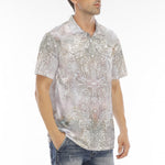 Men's Polo Shirt Watercolor Pastel Lace Pattern