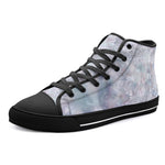 High-Top Canvas Shoes Delicate Pastel Lace and Floral Art