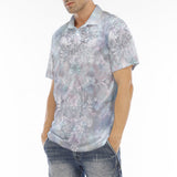 Men's Polo Shirt Delicate Pastel Lace and Floral Art