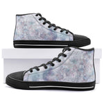 High-Top Canvas Shoes Delicate Pastel Lace and Floral Art