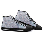 High-Top Canvas Shoes Delicate Pastel Lace and Floral Art