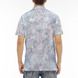 Men's Polo Shirt Delicate Pastel Lace and Floral Art