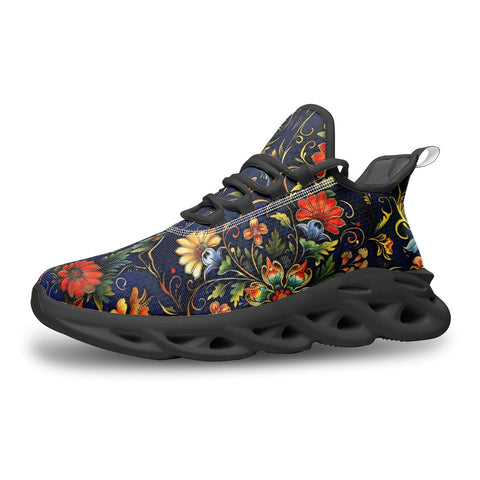 Sports Mesh Sneakers Floral Ornament