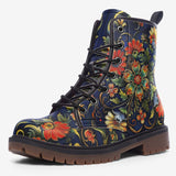 Leather Boots Floral Ornament