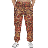 Men's Sweatpants Golden and Red Arabesque Pattern