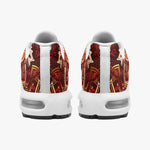 Air Cushion Sneakers Golden and Red Arabesque Pattern