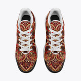 Air Cushion Sneakers Golden and Red Arabesque Pattern