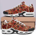 Air Cushion Sneakers Golden and Red Arabesque Pattern