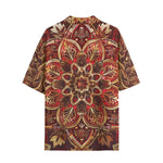 Hawaiian Shirt Golden and Red Arabesque Pattern