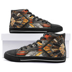 High-Top Canvas Shoes Art Deco Style