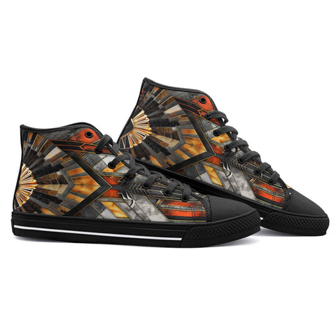 High-Top Canvas Shoes Art Deco Style