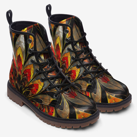 Leather Boots Stained Glass Art