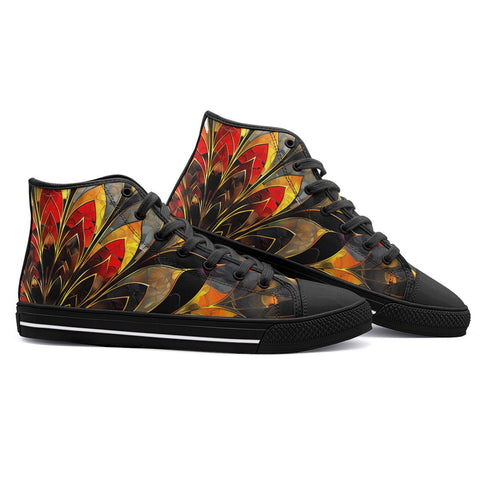 High-Top Canvas Shoes Stained Glass Art