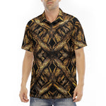 Men's Polo Shirt Golden Woven Pattern