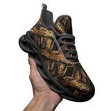 Sports Mesh Sneakers Golden Woven Pattern