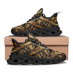 Sports Mesh Sneakers Golden Woven Pattern