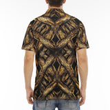 Men's Polo Shirt Golden Woven Pattern