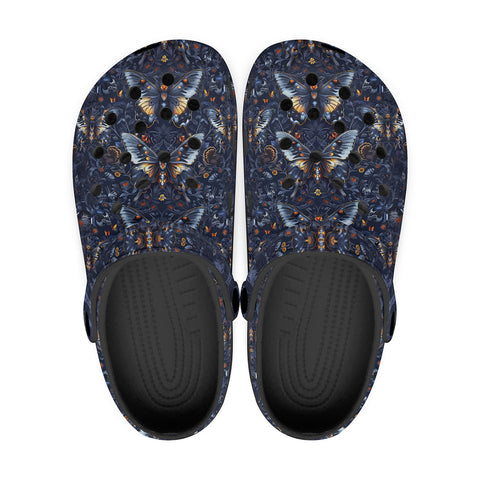 Classic Clogs Gothic Dark Blue Butterflies