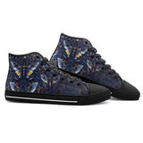 High-Top Canvas Shoes Gothic Dark Blue Butterflies