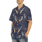 Hawaiian Shirt Gothic Dark Blue Butterflies